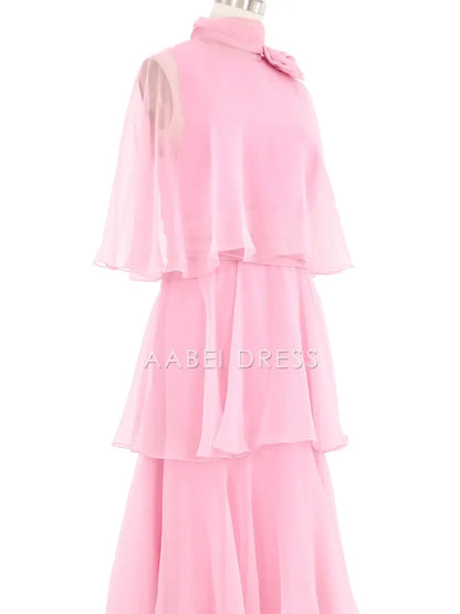 AABEI DRESS Prom Dress A Line Ruched Tiered Chiffon Fantastic Fashion Elegant Dress