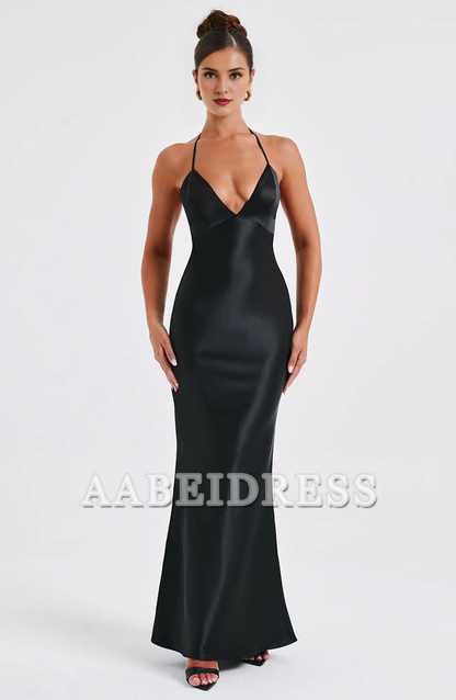 Formal Wear Dresses Prom Dresses Mermaid Spaghetti Strap Plunge Backless Sheath Dresses Elegant Simple Wedding Guests Dresses