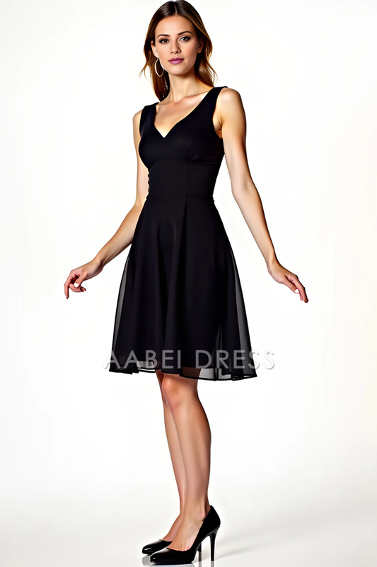 AABEI DRESS Hot Sale Homecoming Dress A Line Sleeveless Backless Simple Knee-Length Graduation Dress