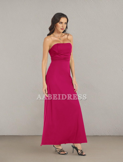 Prom Dress Tube Top Long Strapless Halter Satin Slit Elegant Simple Wedding Guest Dresses Formal Wear Dresses