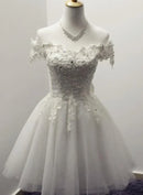 AABEI DRESS New Homecoming Dress Exquisite A-line Off-the-shoulder Tulle Appliqued With Bow Short Prom Dress
