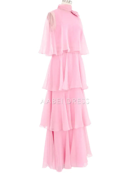 AABEI DRESS Prom Dress A Line Ruched Tiered Chiffon Fantastic Fashion Elegant Dress