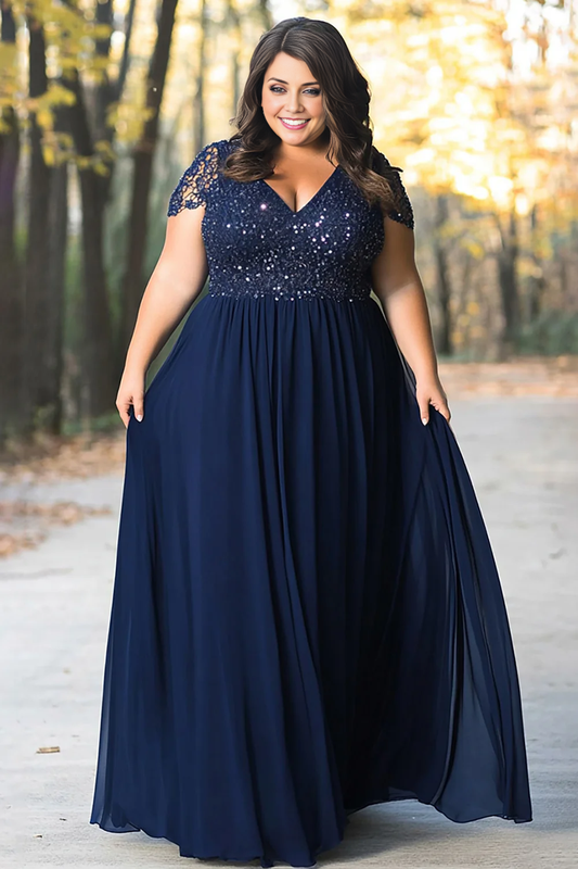AABEI DRESS Mother Of The Bride Dress Plus Size Lace A Line V Neck cap Sleeves Retro Long Formal Wear Dresse