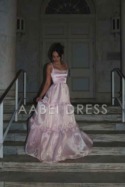 AABEI DRESS Prom Dress Stylish A Line Spaghetti Straps Long Gentle Elegant Formal Dress