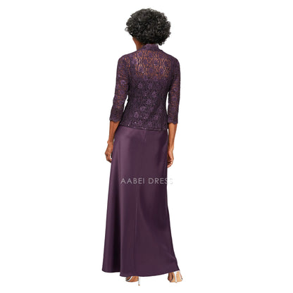 AABEI DRESS High Quality Mother of The Bride Dress Two Piece with Lace Jacket Exquisite Dresses Formal Dresses