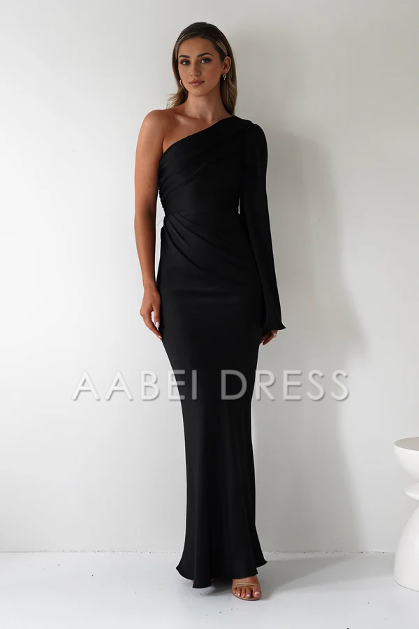 AABEI DRESS Prom Dress Elegant Mermaid One-shoulder Long sleeves Charming Dress