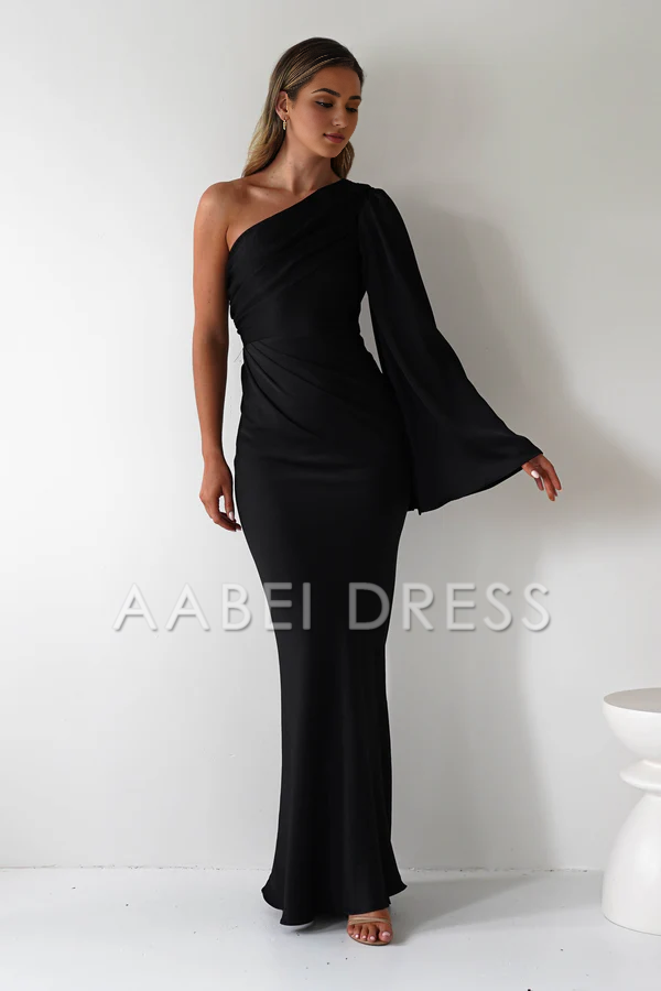 AABEI DRESS Prom Dress Elegant Mermaid One-shoulder Long sleeves Charming Dress