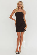Black Sheath Strapless Sleeveless Bow Back Exquisite Mini Dress Hot Sale Homecoming Dress