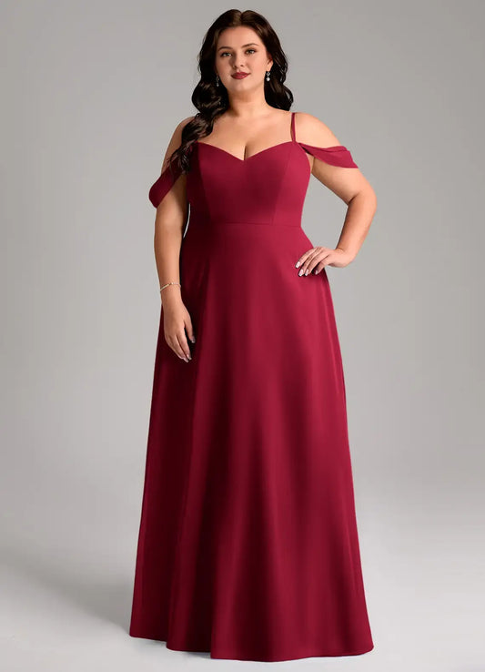 Wedding Guests Dresses Burgundy A-Line Off the Shoulder Spaghetti Strap V Neck Sleeveless Backless Elegant Simple Plus Size Formal Dress Discount Hot Sale Prom Dress