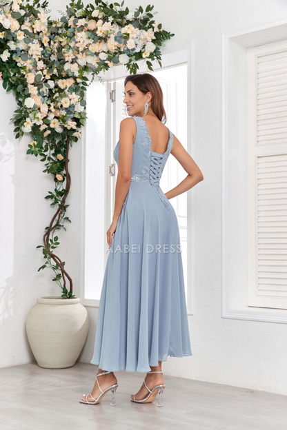 AABEI DRESS High Quality Mother of The Bride Dress 2 Pieces with Jacket Sequins Lace Chiffon Formal Dresses