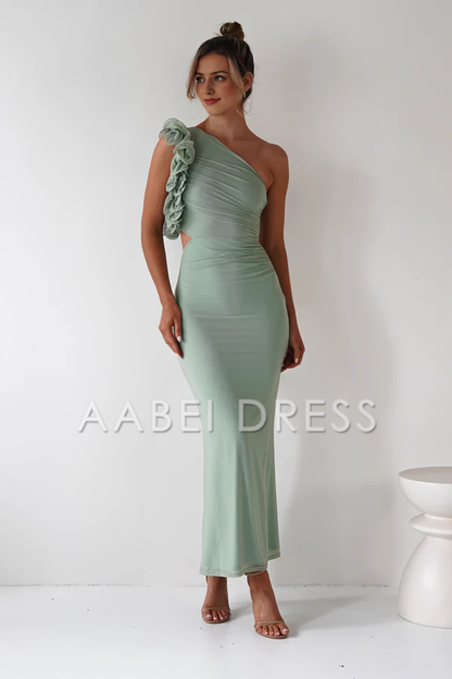 AABEI DRESS Prom Dress Mermaid Asymmetric Neckline Ruching One Shoulde Cut out Unique Dress