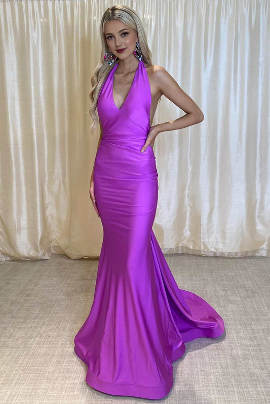 Evening Dress Deep V Neck Halter Open Back Mermaid Cultivate oneself Long Sexy Charming Formal Women's Dresses