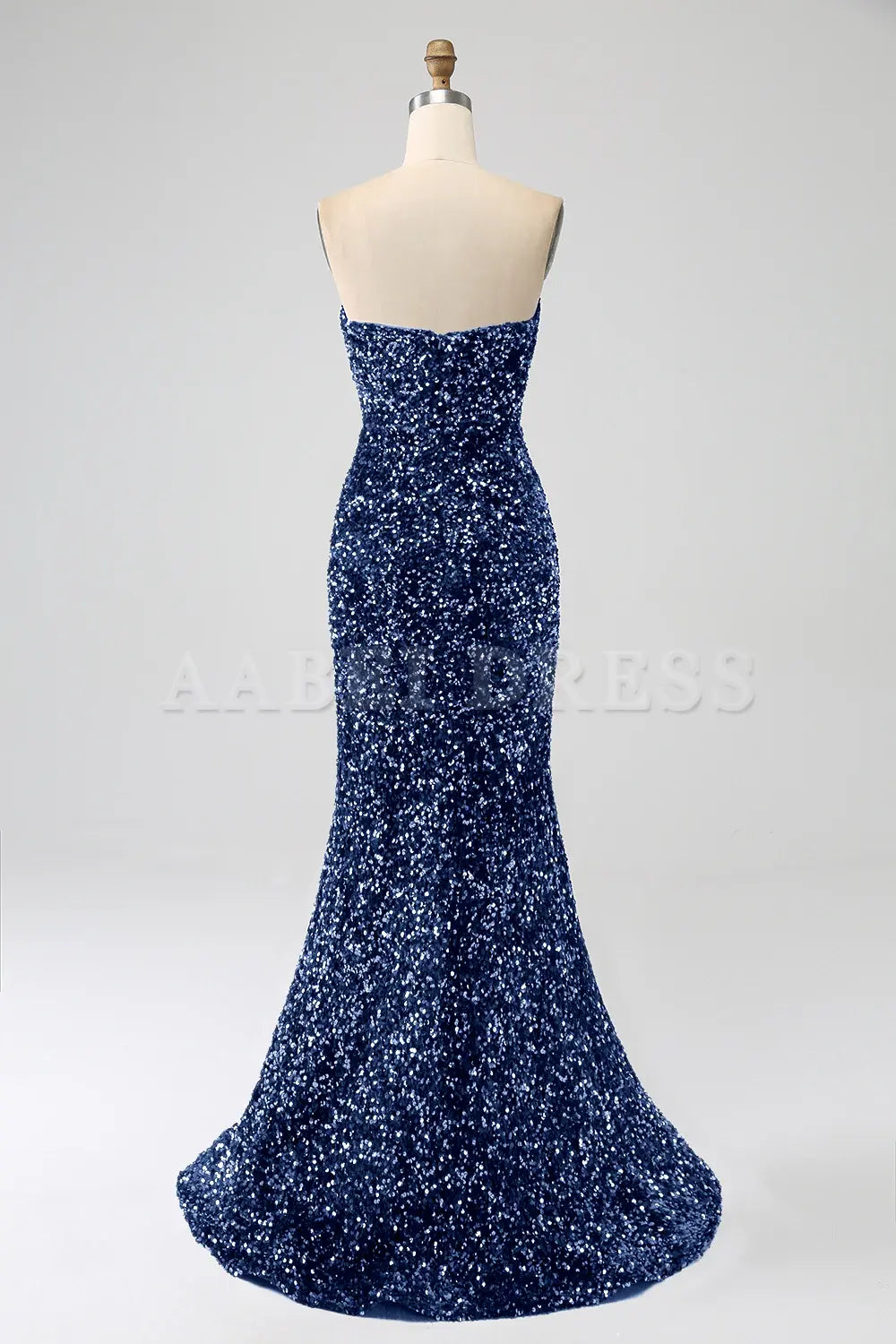 Prom Dress Mermaid Strapless Sequins Sparkle Long With Slit Gorgeous Charming Formal Wear Dresses