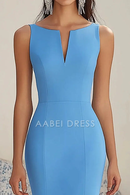 AABEI DRESS Hot Sale Prom Dress Mermaid Chiffon Sleeveless High-Low Ruched Elegant Simple Formal Dress