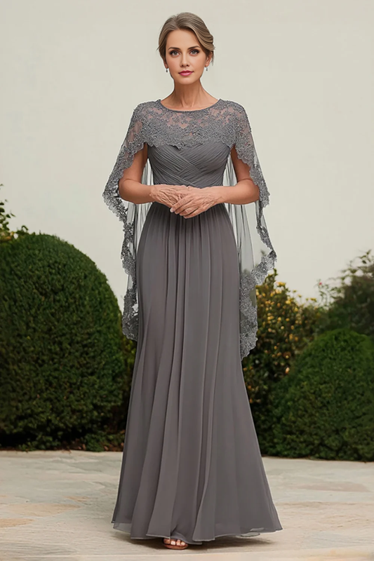 AABEI DRESS Mother Of The Bride Dress Lace Cloak Chiffon Pleated Retro Elegant Formal Wear Dresse