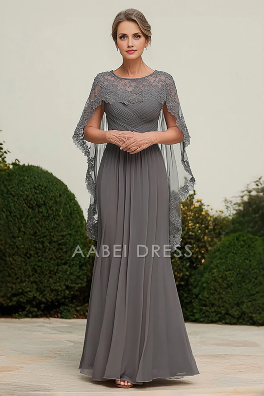 AABEI DRESS Mother Of The Bride Dress Lace Cloak Chiffon Pleated Retro Elegant Formal Wear Dresse