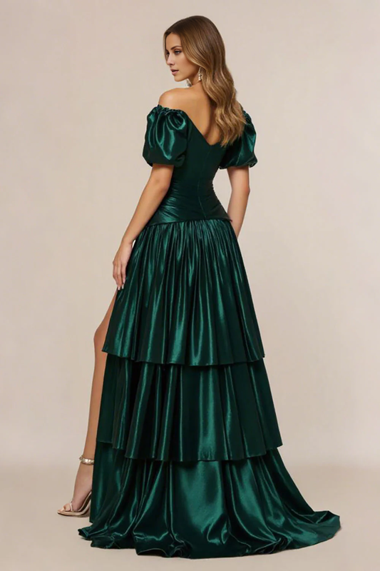 AABEI DRESS Hot Sale Prom Dress A Line Sweetheart Off The Shoulder Pleated Tiers Fashion With Slit Long Formal Dress