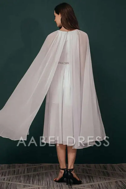 AABEI DRESS High Quality Mother of The Bride Dress Elegant A-line Rhinestone Collar Cloak Sleeves Chiffon Exquisite Sparkle Dresses Formal Dresses