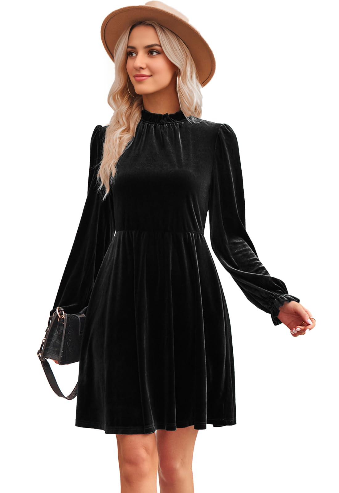 Evening Dress A-line Women's Velvet Dress Waistline Long Sleeve Short Wrap Tunic Plus Size Formal Wear Dresses Wedding Guest Dress