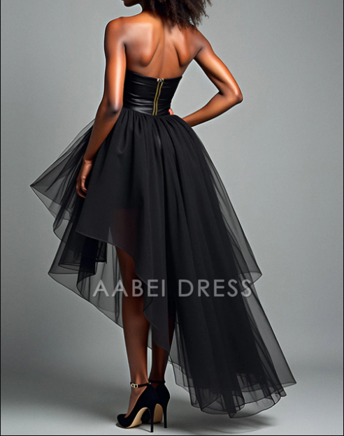 AABEI DRESS Hot Sale Prom Dress Corset Tiered Strapless Tulle High Low Fashion Formal Dress