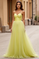 AABEI DRESS Hot Sale Prom Dress Charming A Line Sweetheart Spaghetti Straps Pleated Backless Long Formal Dress