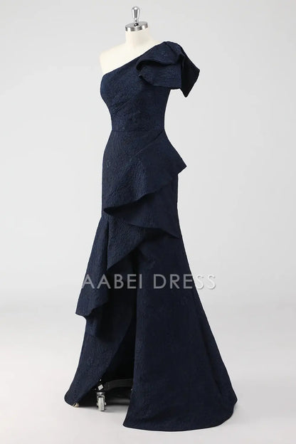 AABEI DRESS Hot Sale Prom Dress Mermaid One Shoulder With Ruffles Fashion Long Formal Dress