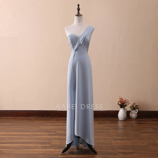 AABEI DRESS Party Dress Unique High-Low One Shoulder Sleeveless Floor Length Elegant Prom Dress