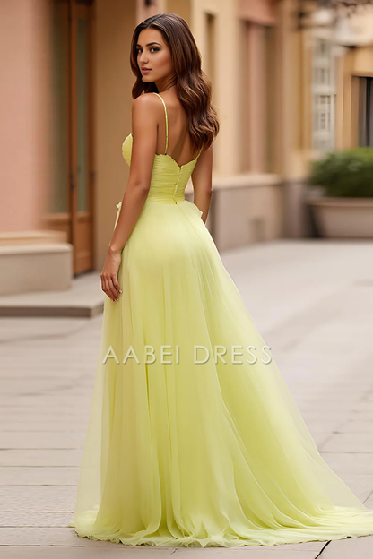 AABEI DRESS Hot Sale Prom Dress Charming A Line Sweetheart Spaghetti Straps Pleated Backless Long Formal Dress