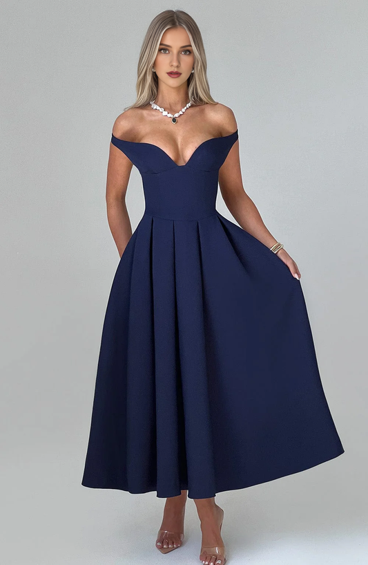 Formal Wear Dresses Prom Dresses High Quality A Line Plunge Bardot Neckline Backless Elegant Simple Dresses Wedding Guests Dresses
