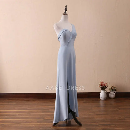 AABEI DRESS Party Dress Unique High-Low One Shoulder Sleeveless Floor Length Elegant Prom Dress