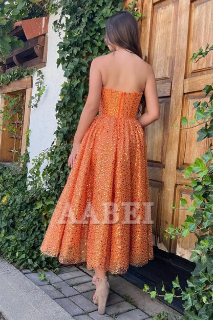 Evening Dress A-Line Sweetheart Prom Dresses Sparkle Shine Dress Cocktail Party Sleeveless Sequin Formal Women's Dresses