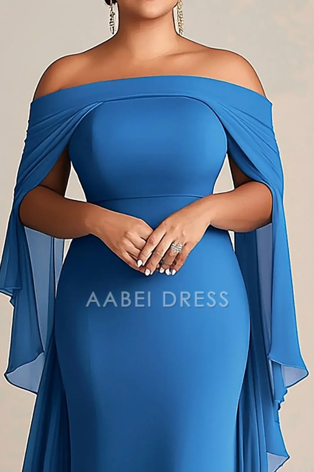 AABEI DRESS Mother Of The Bride Dress Mermaid Chiffon Square Neck Long Plus Size Exquisite Formal Wear Dresse