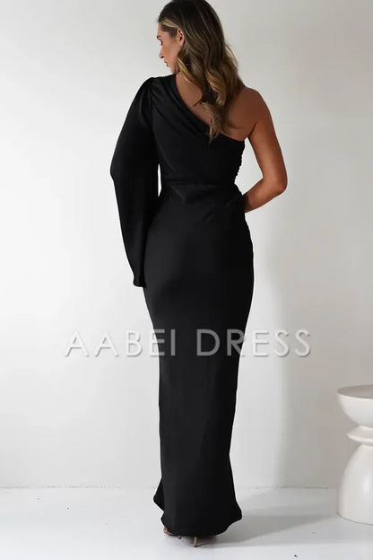 AABEI DRESS Prom Dress Elegant Mermaid One-shoulder Long sleeves Charming Dress
