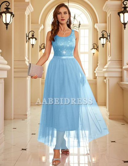 Prom Dress A Line Sequin Dress Vintage Wedding Swing Mesh Dress Sleeveless Cocktail Maxi Gowns Wedding Guest Dresses Formal Wear Dresses