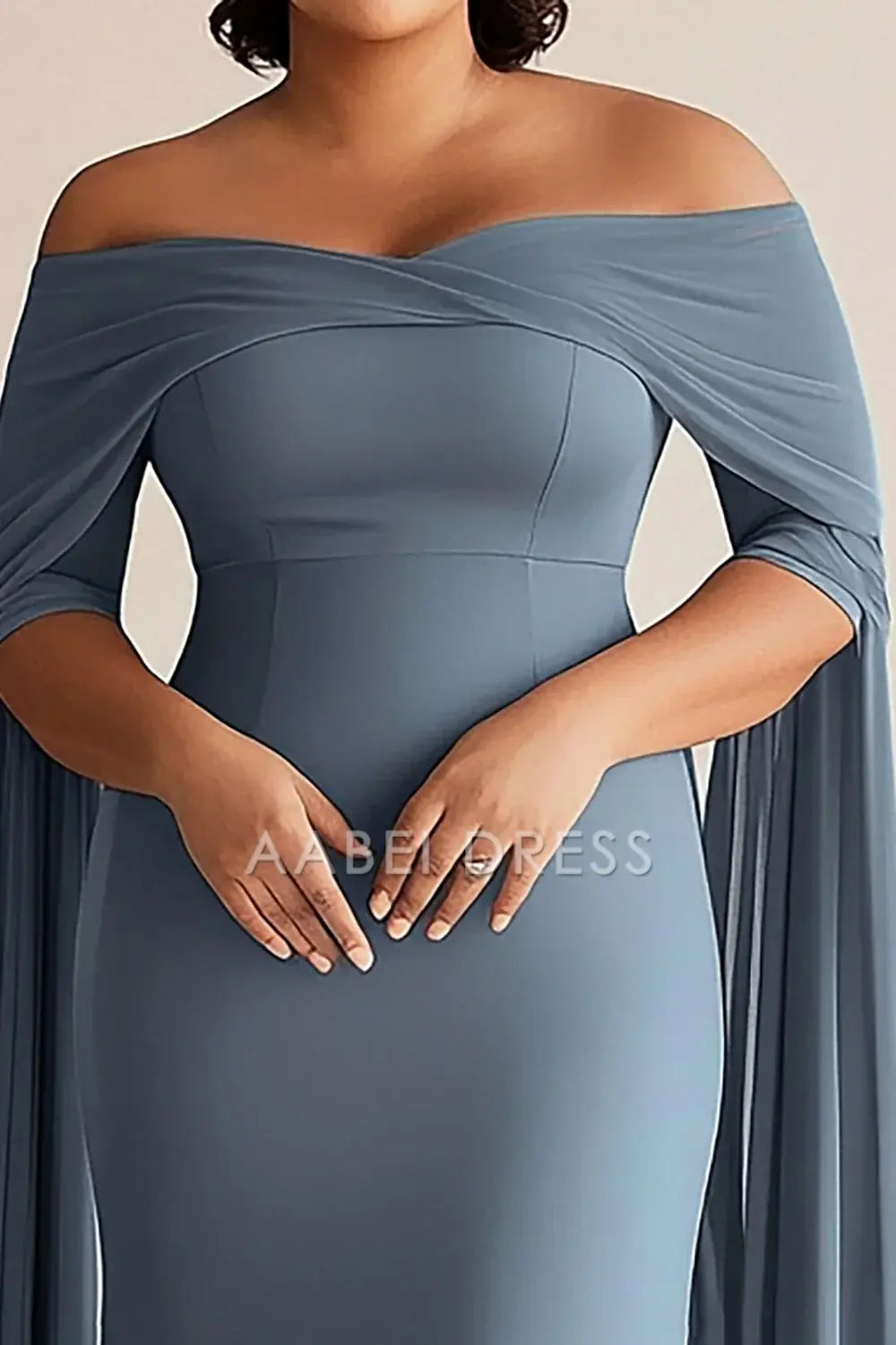 AABEI DRESS Mother Of The Bride Dress Mermaid Off The Shoulder Chiffon Plus Size Elegant Long Formal Wear Dresse