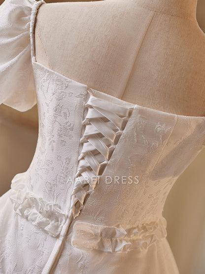 AABEI DRESS New Homecoming Dress Elegant A-Line Square Neck Puff Sleeve Romantic Layering Short Prom Dresse