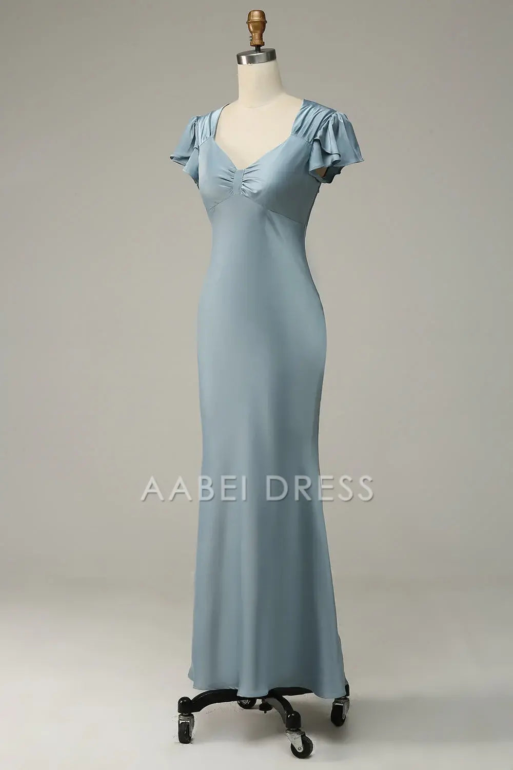 AABEI DRESS Hot Sale Prom Dress Elegant Mermaid Flowing Short Sleeve Simple With Ruffles Formal Dress