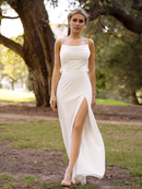 Evening Dress Spaghetti Straps Slip Bridesmaid Dress Open Back Side Fork Elegant Simple Formal Women's Dresses