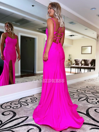 Evening Dress Mermaid Spaghetti Straps Backless Side Fork Prom Dress Sexy Charming Formal Women's Dresses