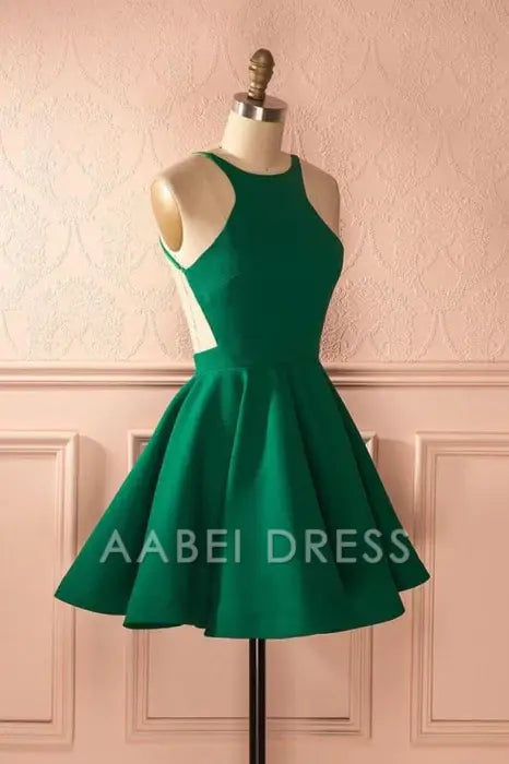 AABEI DRESS New Homecoming Dress A-line Open Back Ruched Sleeveless Elegant Simple Short Prom Dress