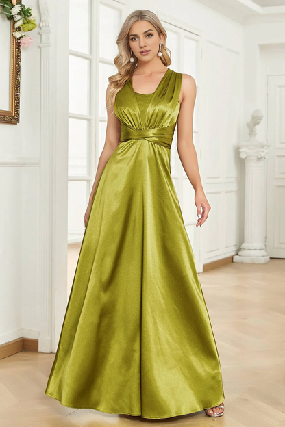 AABEI DRESS Hot Sale Prom Dress Elegant A Line Halter Pleated Sleeveless Long Party Dress