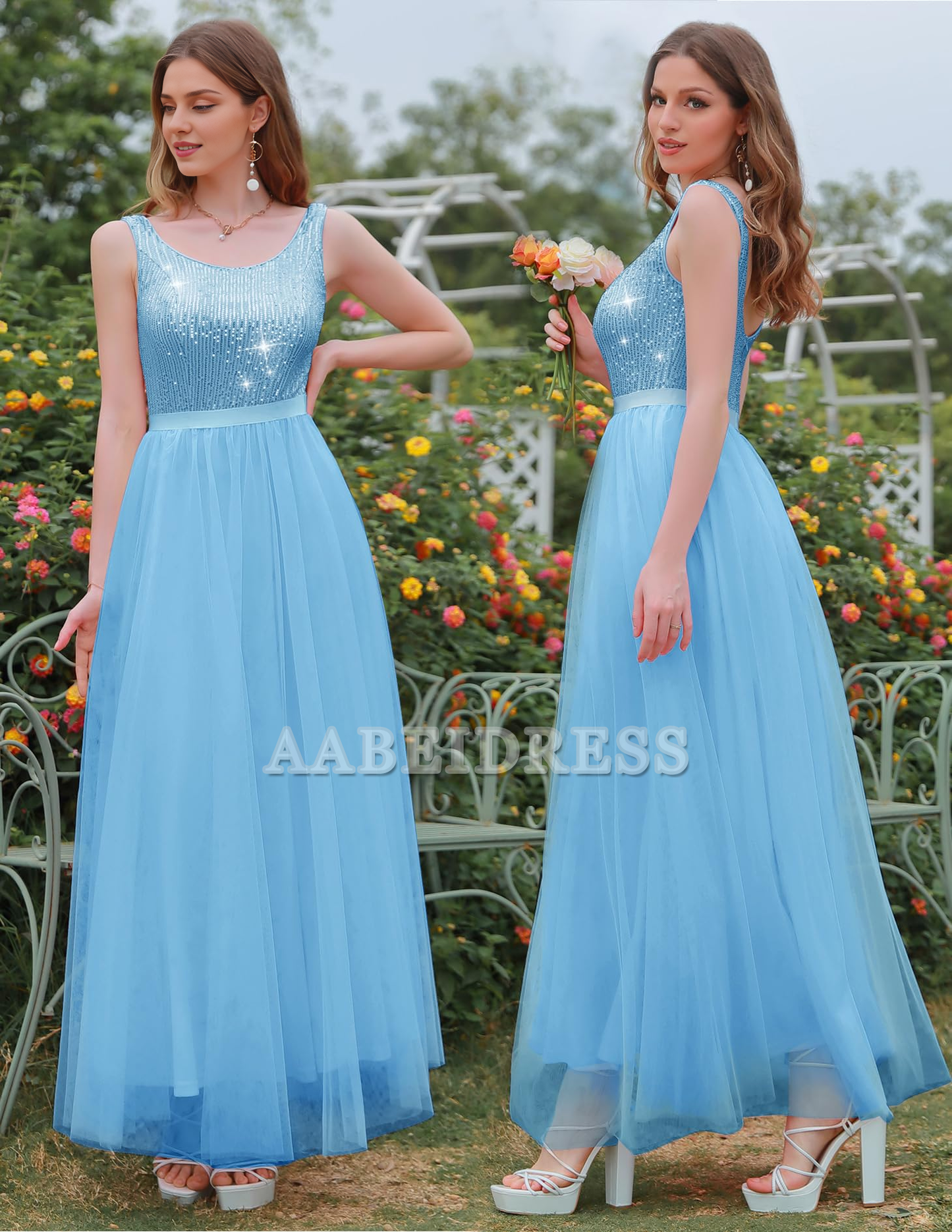Prom Dress A Line Sequin Dress Vintage Wedding Swing Mesh Dress Sleeveless Cocktail Maxi Gowns Wedding Guest Dresses Formal Wear Dresses