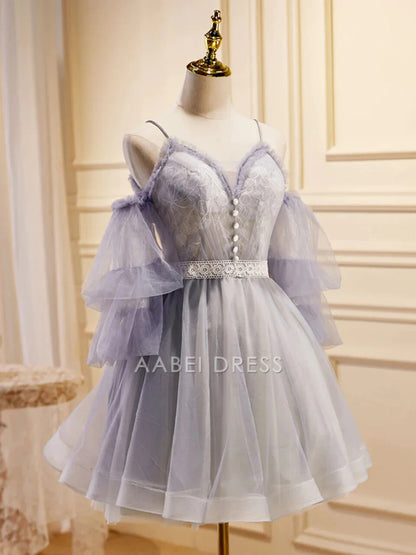 AABEI DRESS New Homecoming Dress Exquisite A-Line Sweetheart Spaghetti Straps Sleeveless Tea Length Ruched Fashion Short Prom Dresse