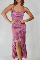 AABEI DRESS Party Dress Spaghetti Straps Ruffled Vintage Off Shoulder Mermaid Ankle Length  Charming Prom Dress