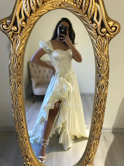 AABEI DRESS Party Dress Elegant A-line Corset Ruffles On The Sides Princess Floor Length Exquisite Prom Dress