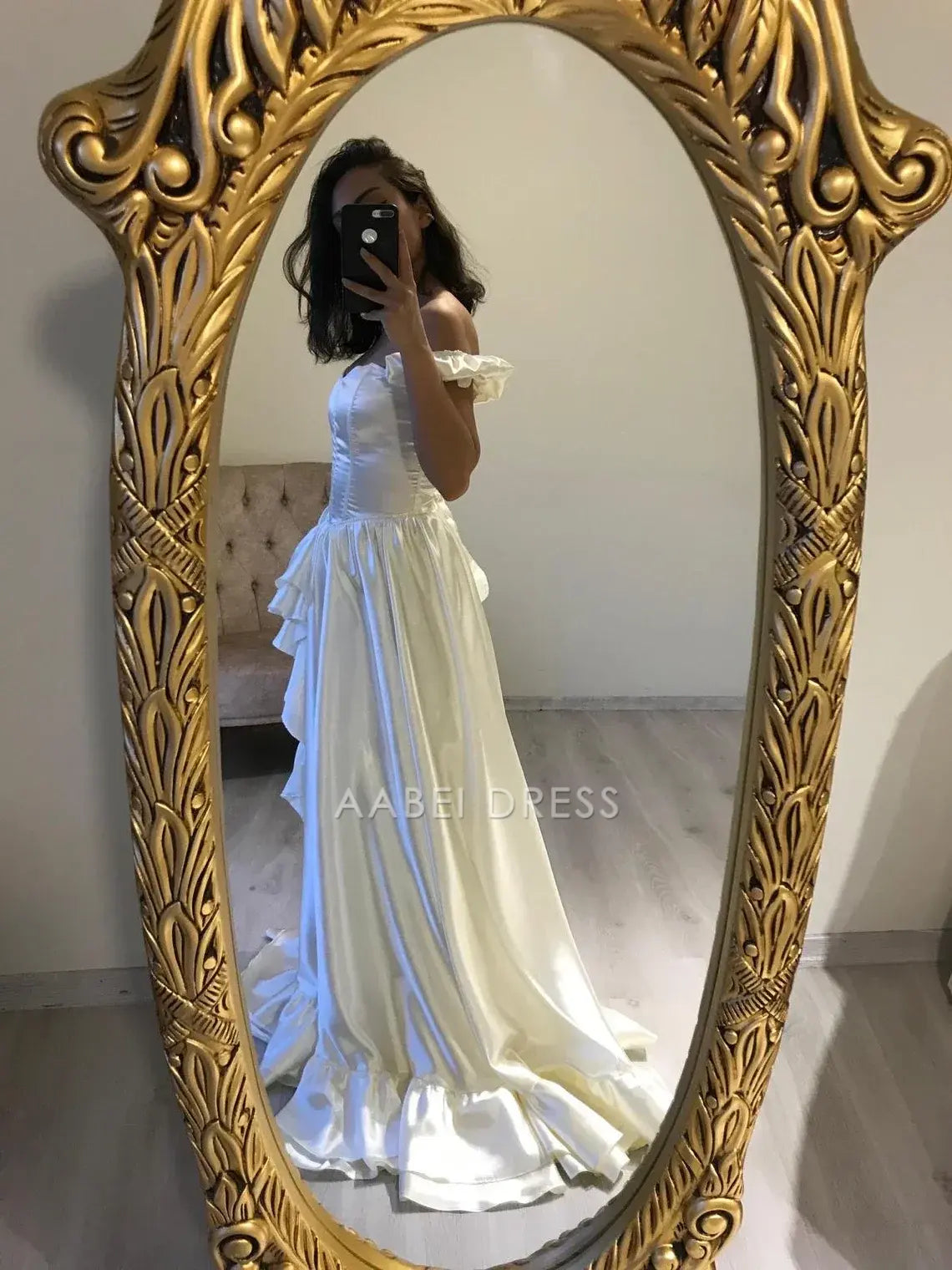 AABEI DRESS Party Dress Elegant A-line Corset Ruffles On The Sides Princess Floor Length Exquisite Prom Dress