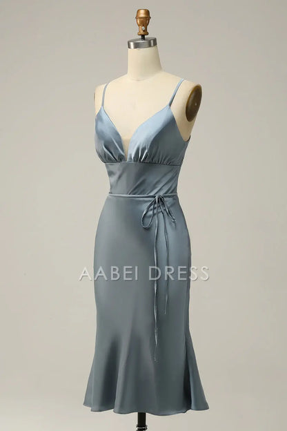 AABEI DRESS Hot Sale Prom Dress Simple Sheath Spaghetti Strap Sweetheart Short Skirt Formal Dress