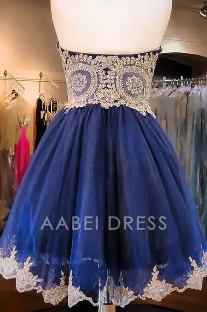 AABEI DRESS New Homecoming Dress A-line Sweetheart Strapless Tulle with Beading Gorgeous Short Prom Dress
