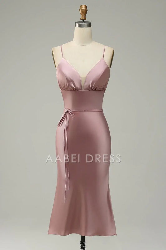 AABEI DRESS Hot Sale Prom Dress Elegant Simple Sheath Spaghetti Strap Sweetheart Short Skirt Formal Dress