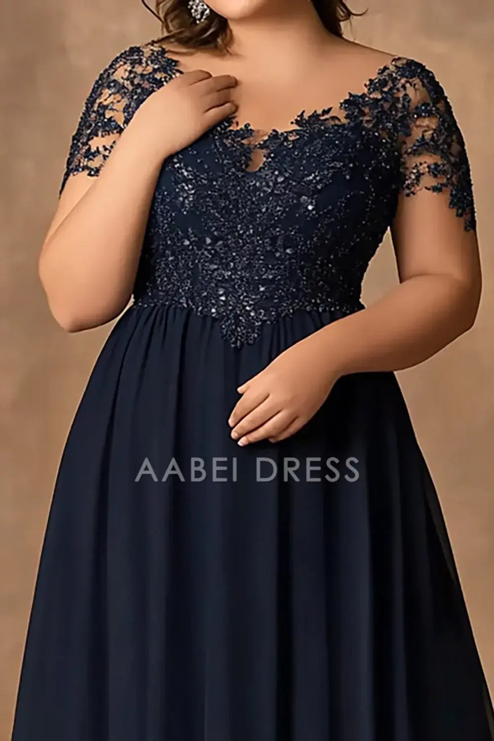 AABEI DRESS Mother Of The Bride Dress Lace A Line V Neck Retro Exquisite Plus Size Long Formal Wear Dresse
